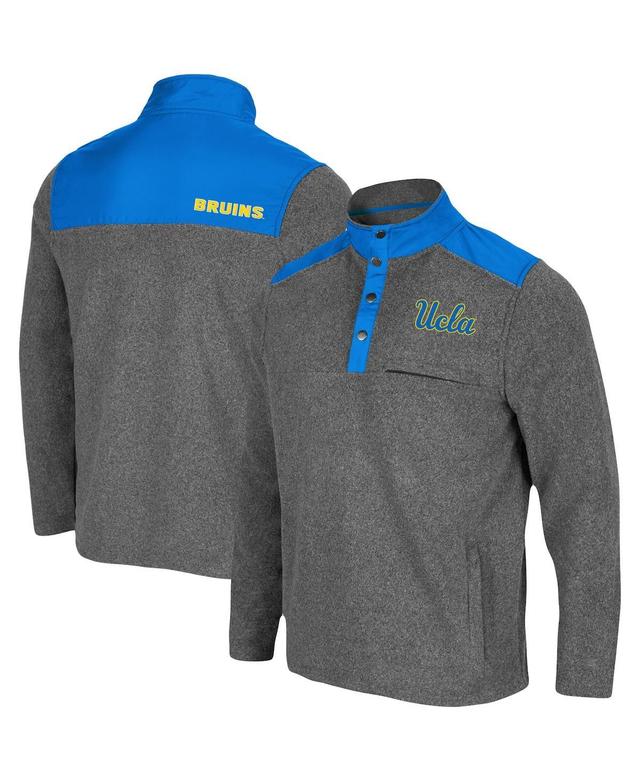 Mens Colosseum Heathered Charcoal Ucla Bruins Huff Snap Pullover - Heathered Charcoal Product Image