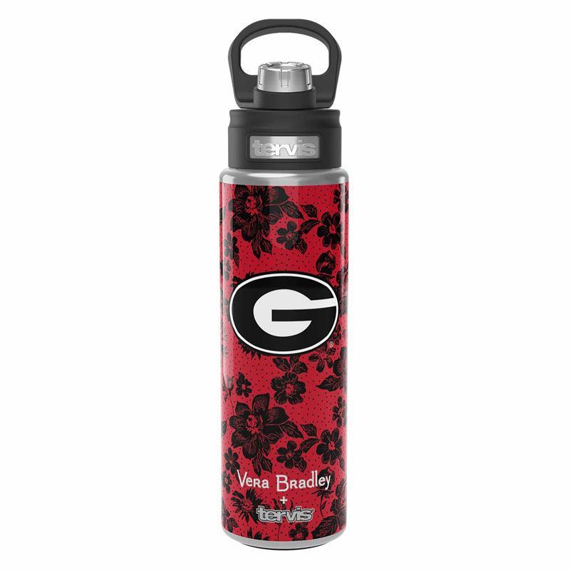 Vera Bradley Tervis 24oz Wide Mouth Bottle Women in Red/Black Rain Garden with University of Georgia Product Image