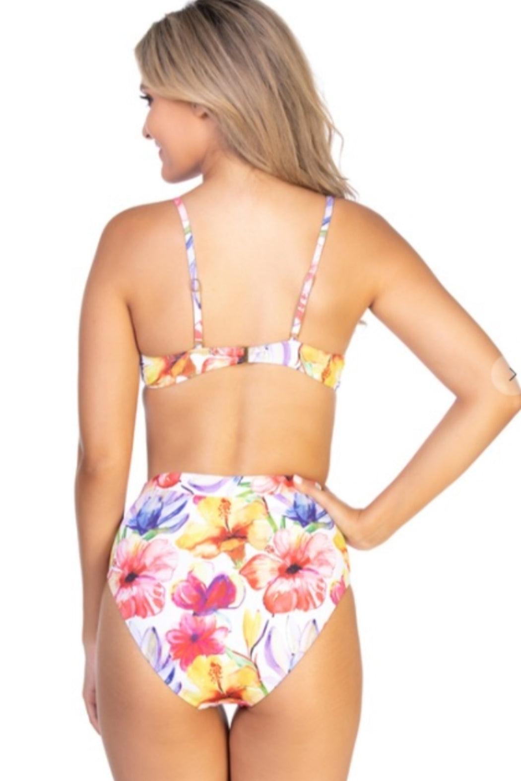 Tropical Floral Print Two-Piece Swimsuit Product Image