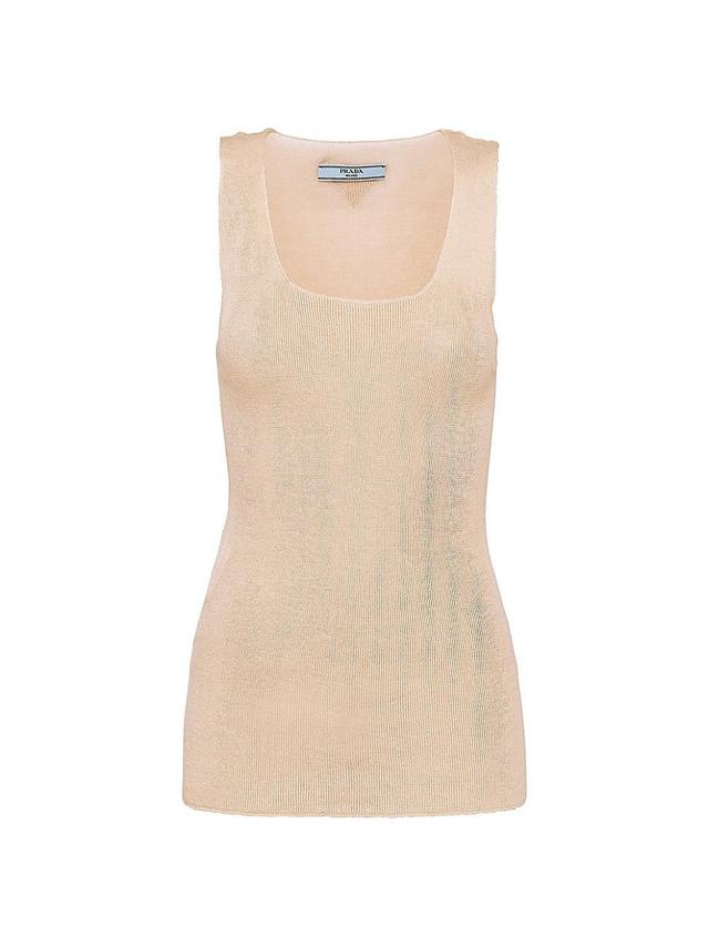 Womens Cotton Knit Tank Top Product Image