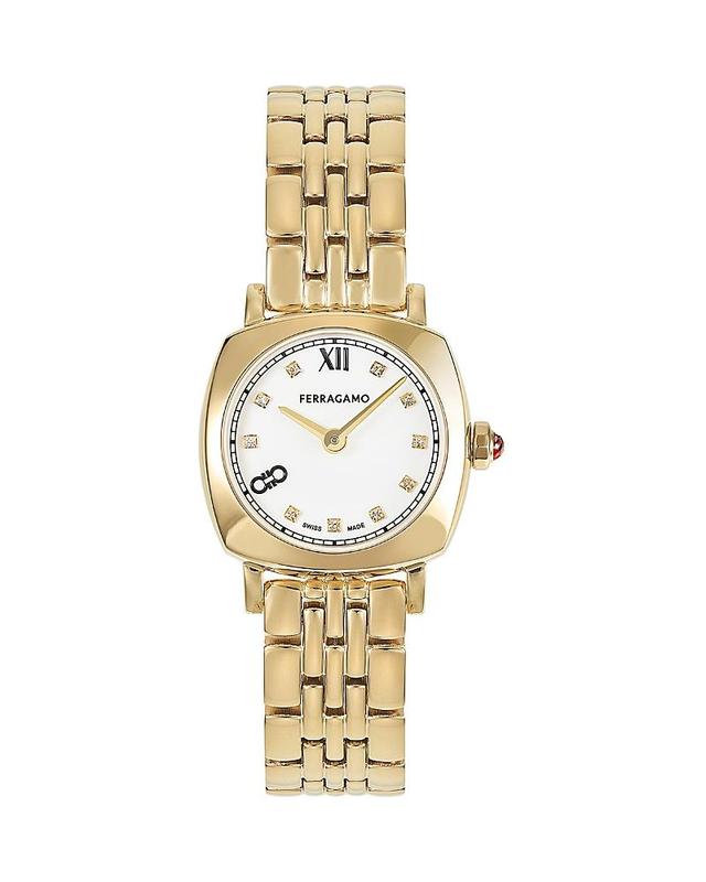 Salvatore Ferragamo Womens Swiss Silver-Tone Stainless Steel Bracelet Watch 23mm Product Image