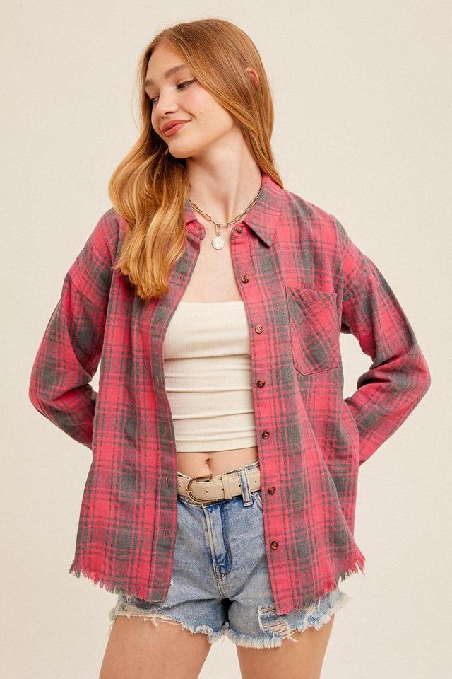 Fuchsia Plaid Shirt Product Image