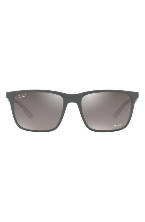 Ray-Ban 58mm Mirrored Polarized Rectangular Sunglasses Product Image
