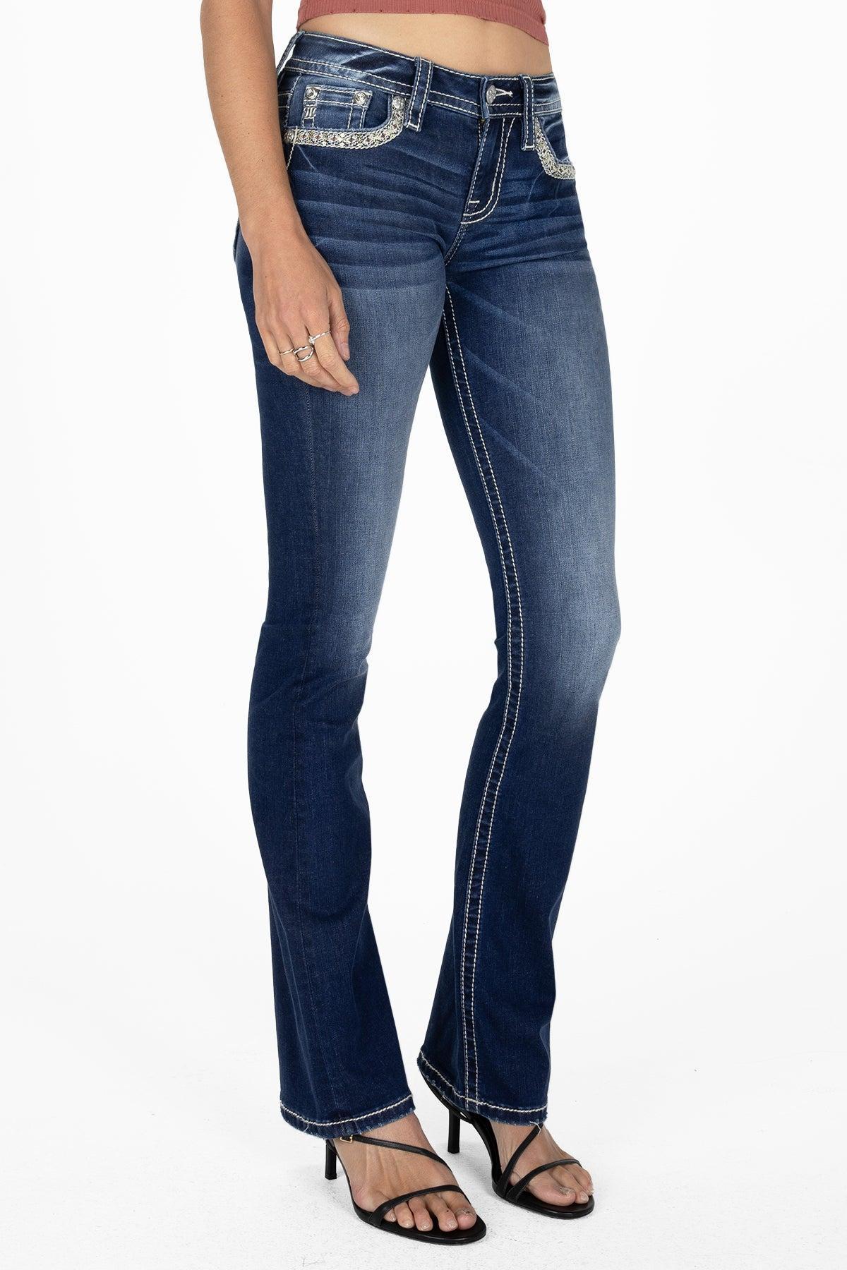 Aztec Stitch Border Bootcut Jeans Product Image