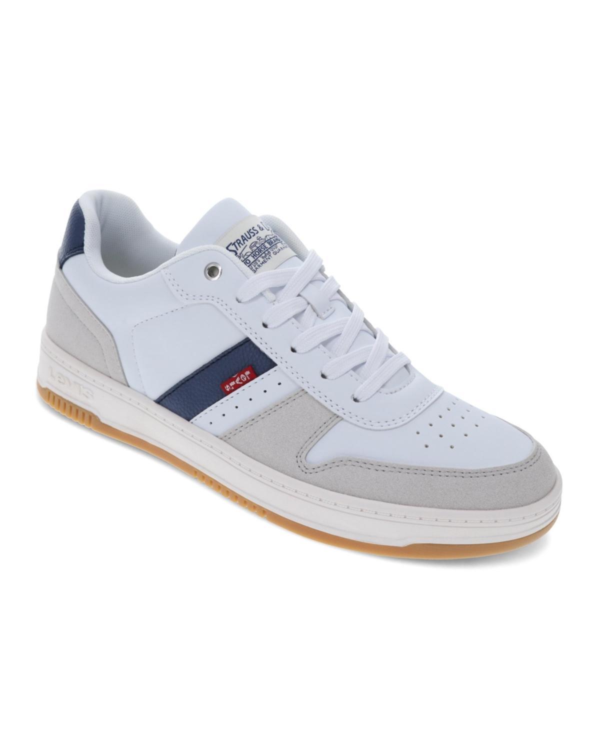 Levis Drive Mens Low-Top Sneakers White Cappuccino Brown Product Image