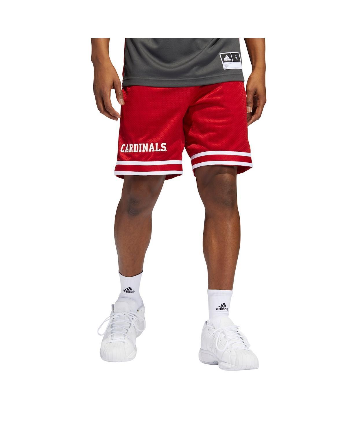 Mens adidas Red Louisville Cardinals Reverse Retro Basketball Shorts Product Image