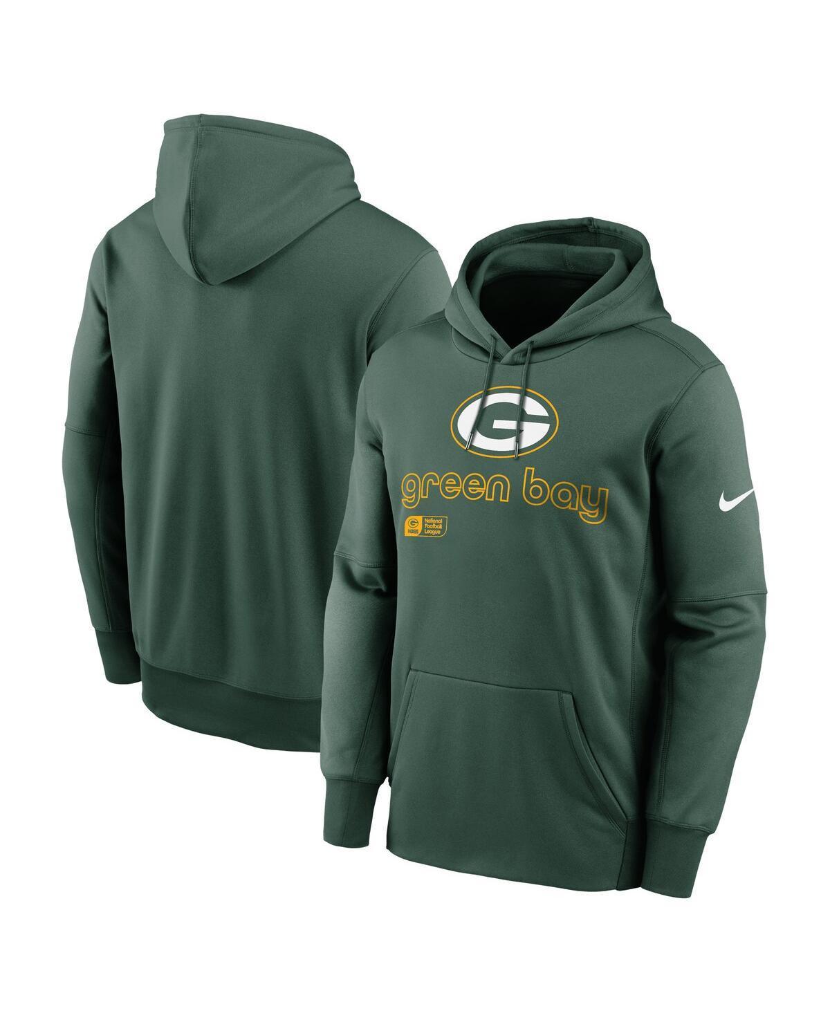 Nike Mens Green Green Bay Packers Performance Pullover Hoodie Product Image