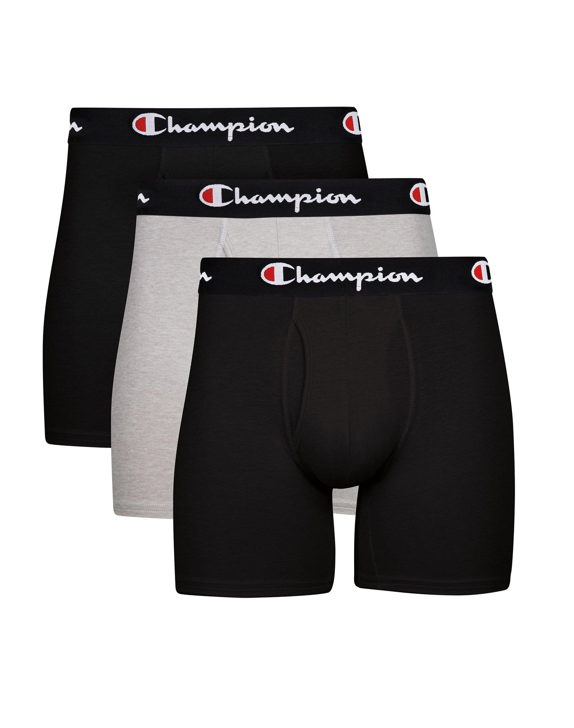 Mens Champion 3-Pack Cotton Stretch Boxer Briefs Multicolor Product Image