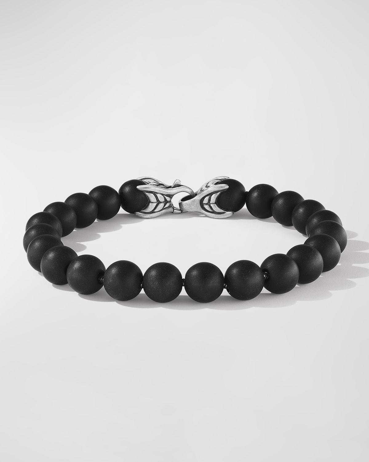 Mens Spiritual Beads Bracelet with Silver, 8mm Product Image