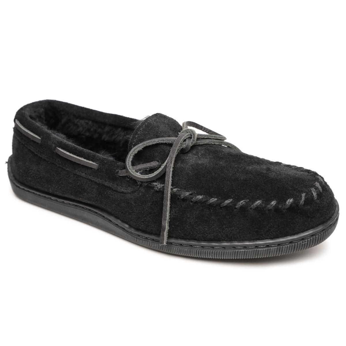 Minnetonka Mens Sheepskin Hardsole Moccasin Slippers Product Image