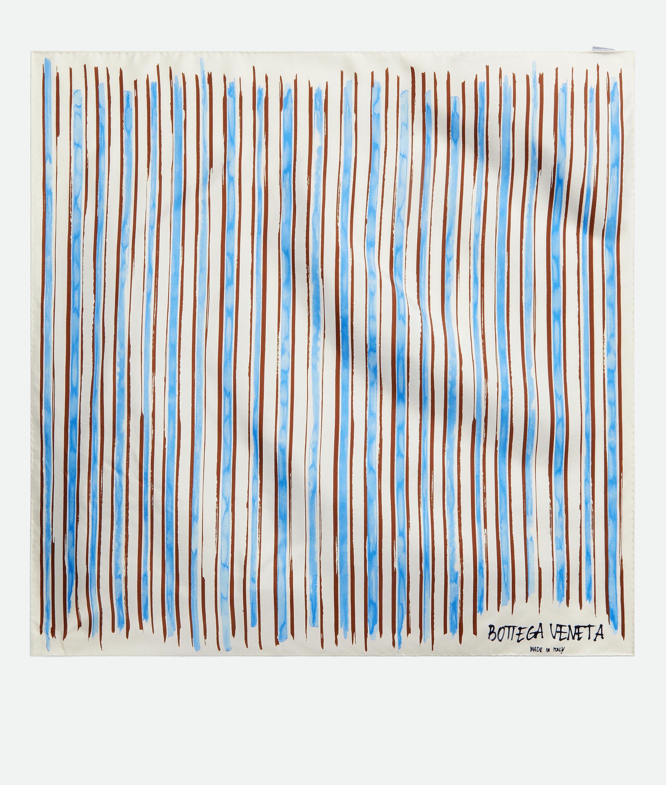 Women's Printed Silk Stripe Foulard  in Brown/blue/yellow Product Image