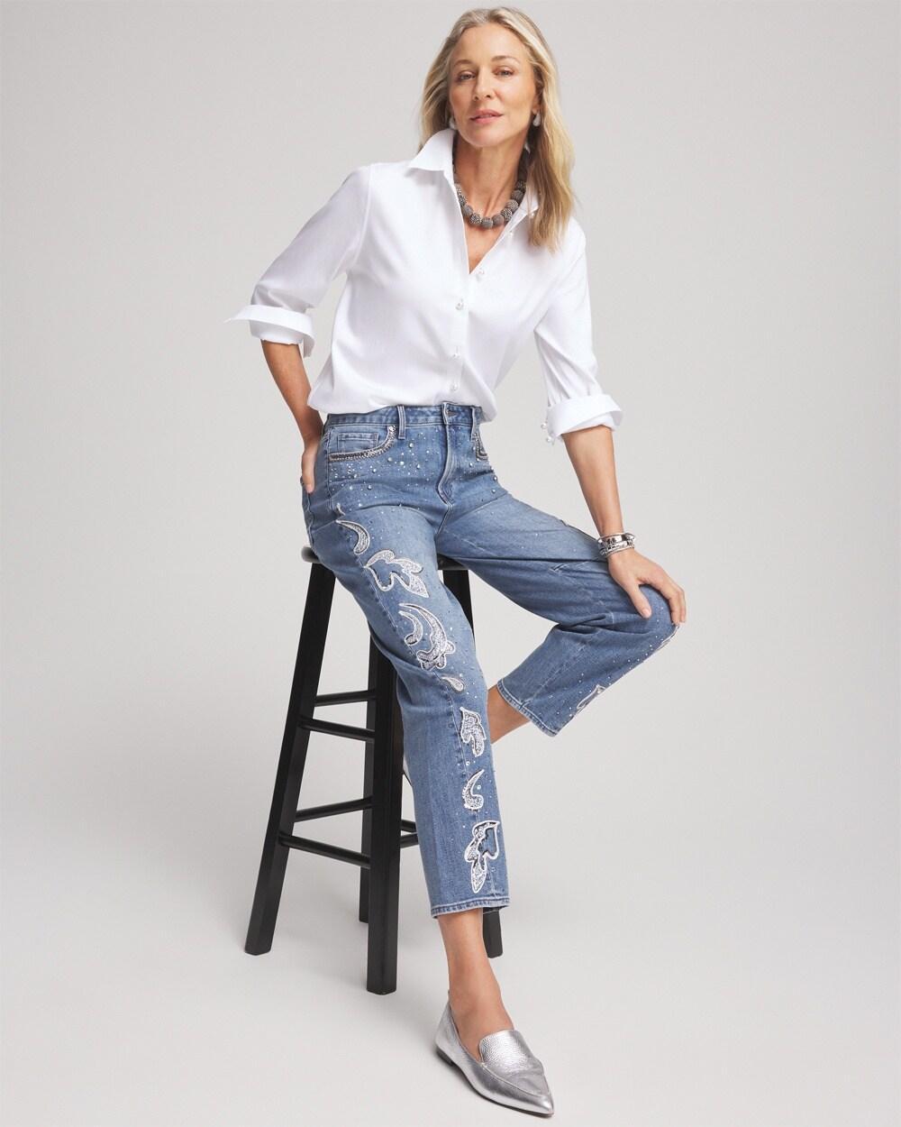 Embellished Tapered Jeans Product Image