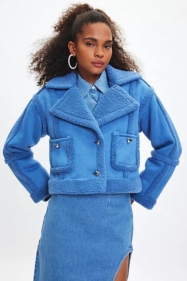 The Frolic Mariselle Faux Suede Aviator Jacket Womens at Urban Outfitters product image