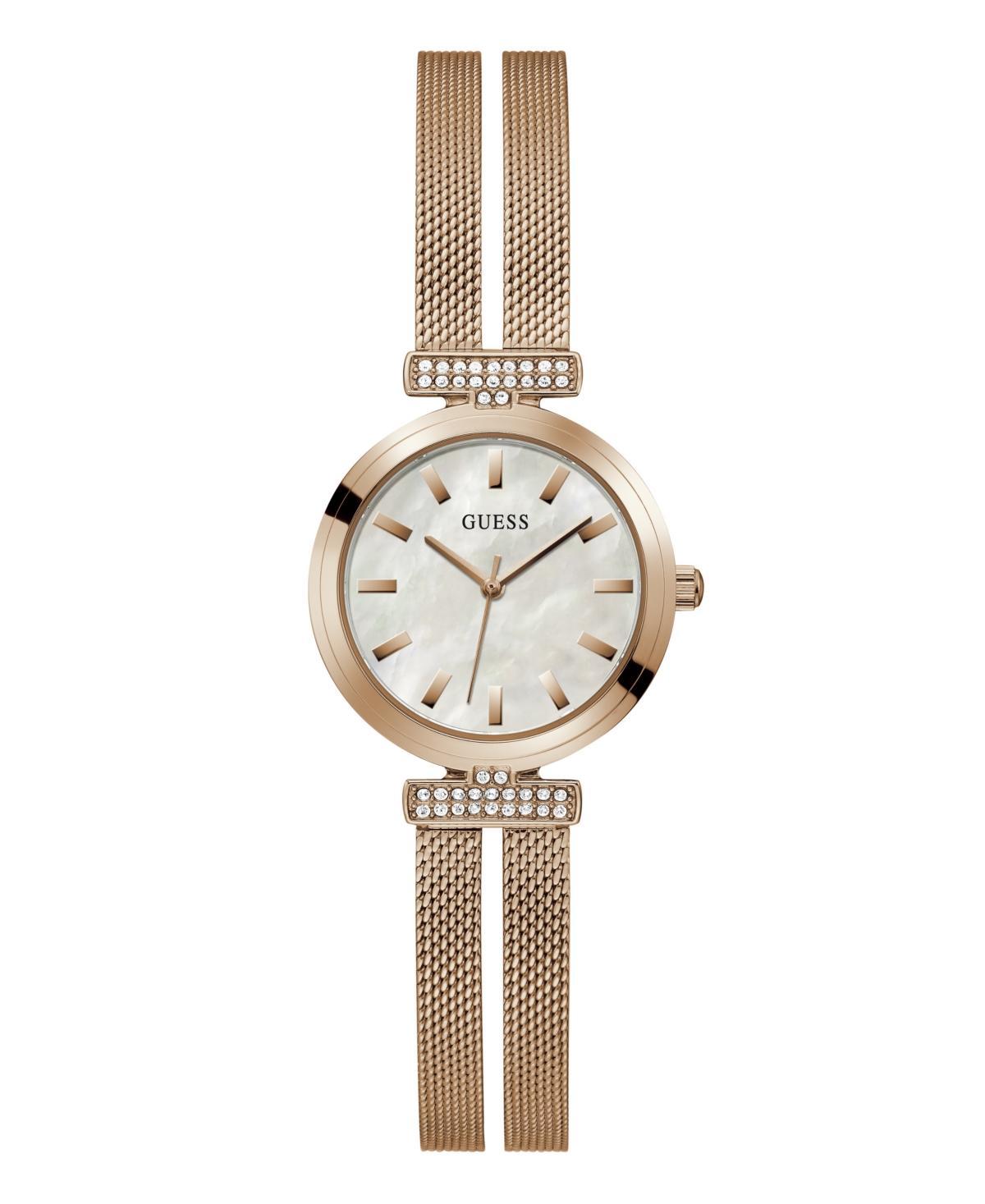 Guess Womens Analog Rose Gold Tone Stainless Steel and Mesh Watch, 28mm - Rose Gold Tone Product Image