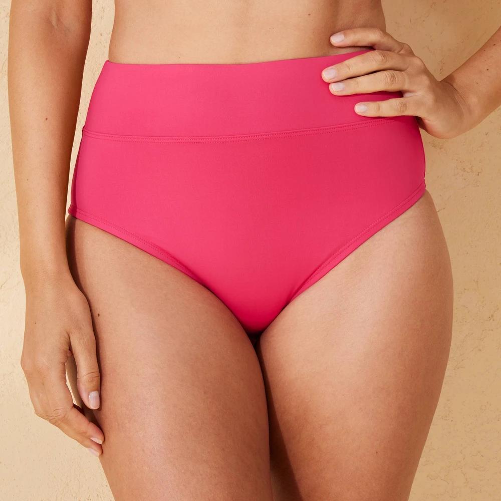 Womens Banded High Waist Full Coverage Bikini Bottom - Shade & Shore M Product Image