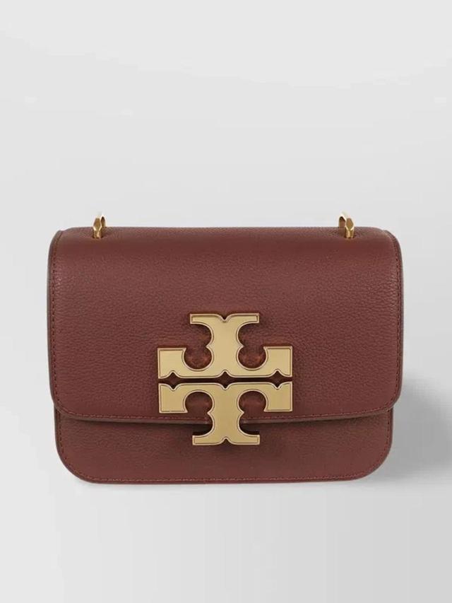 TORY BURCH Eleanor Pebbled Small Shoulder Bag In Brown Product Image