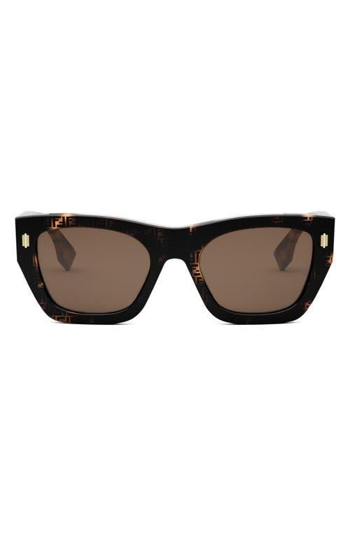 FENDI Womens FENDI Roma 53mm Havana Rectangle Sunglasses Product Image