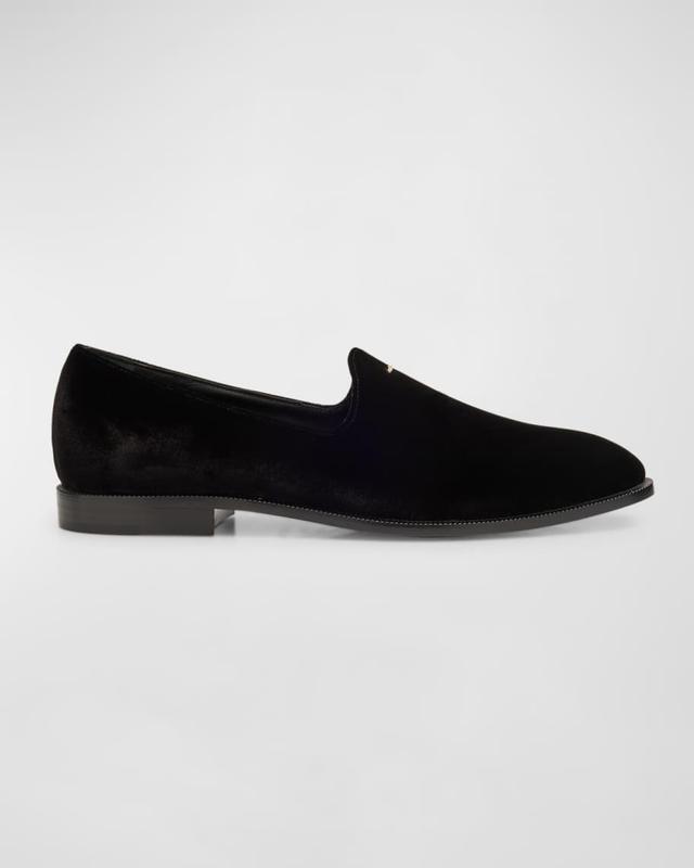 Mens Irmha Crystal-Embellished Velvet Loafers Product Image