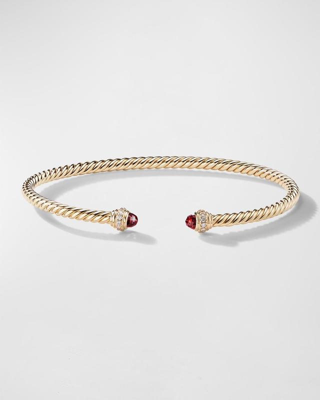 David Yurman 18K Yellow Gold Cable Spira Bracelet with Black Onyx & Diamonds Product Image