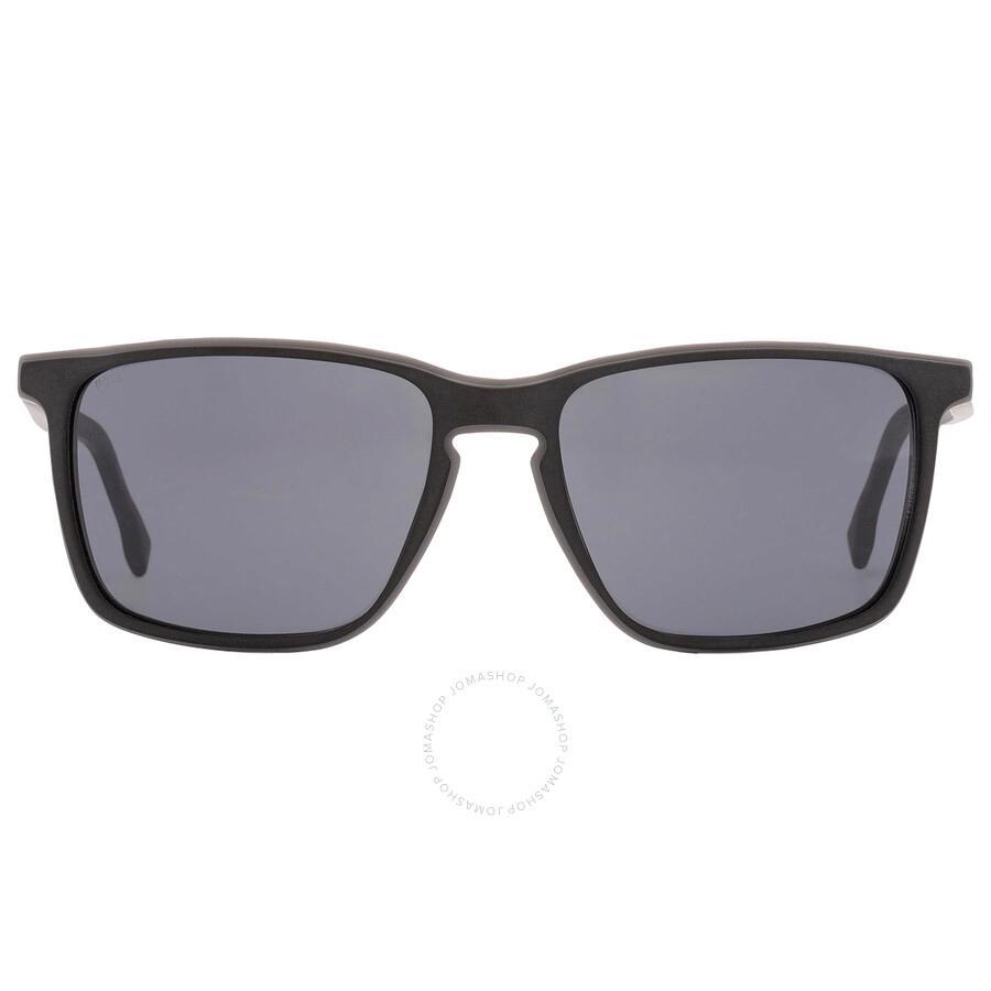 Grey Rectangular Men's Sunglasses Boss 1556/o/s 0o6w/ir 57 In Black Product Image