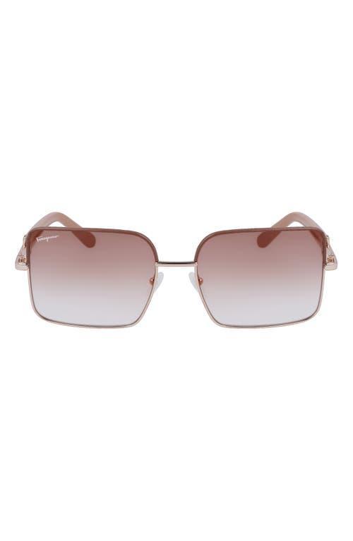 FERRAGAMO 60mm Gradient Rectangular Sunglasses Product Image