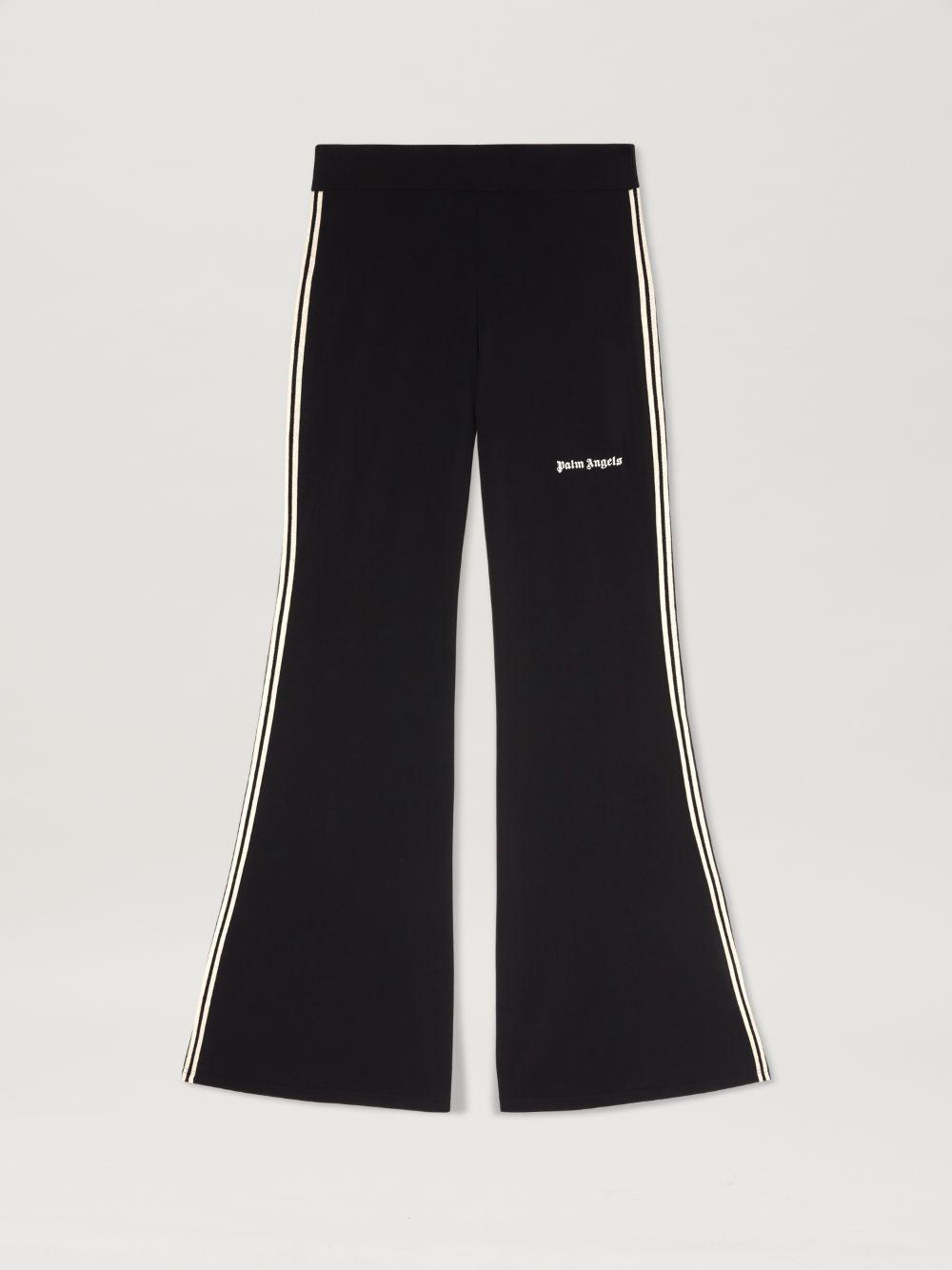 Palm Inlay Track knit pants in  1003 black - off white  - Palm Angels® Official  Product Image