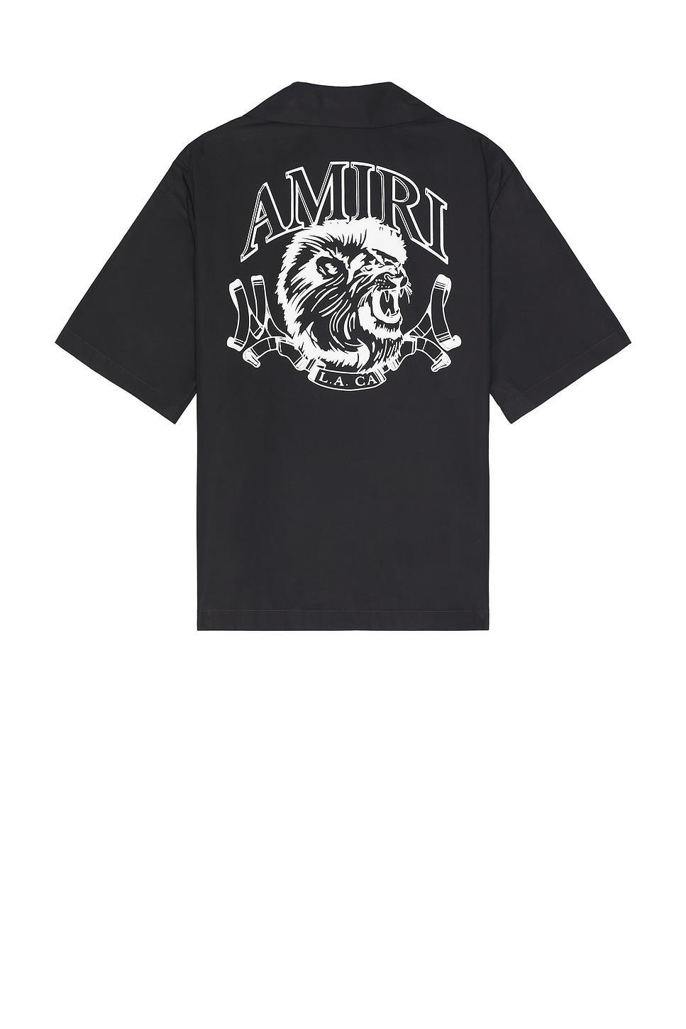 AMIRI Lion Outline Camp Shirt In Black Product Image