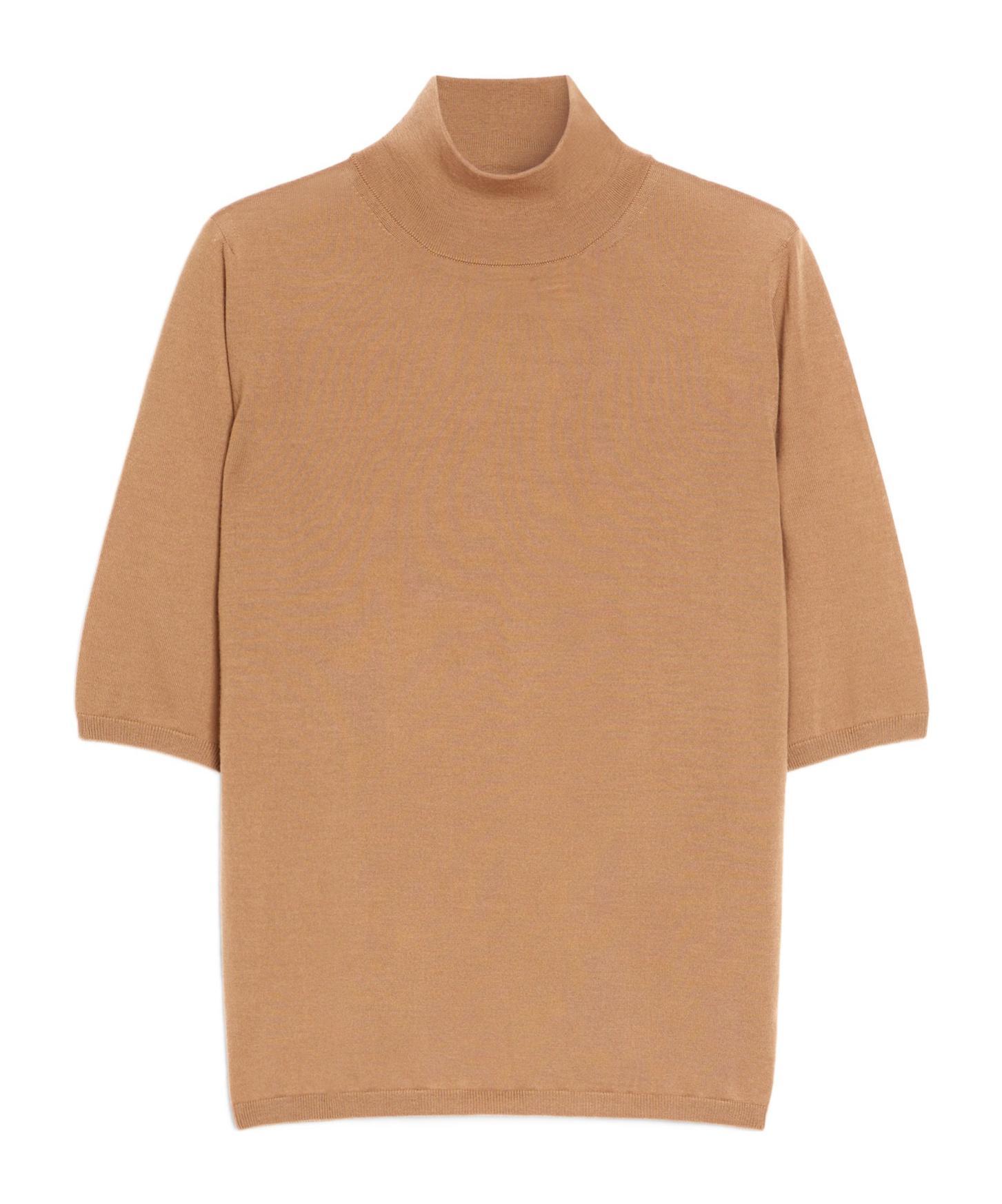 MAX MARA High-necked Wool Sweater In Nude Product Image