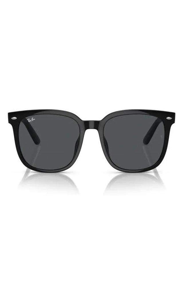 FERRAGAMO 55mm Gradient Rectangular Sunglasses In Black Product Image