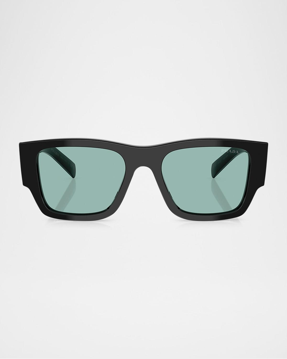 Mens Triangle Logo Bicolor Rectangle Sunglasses Product Image