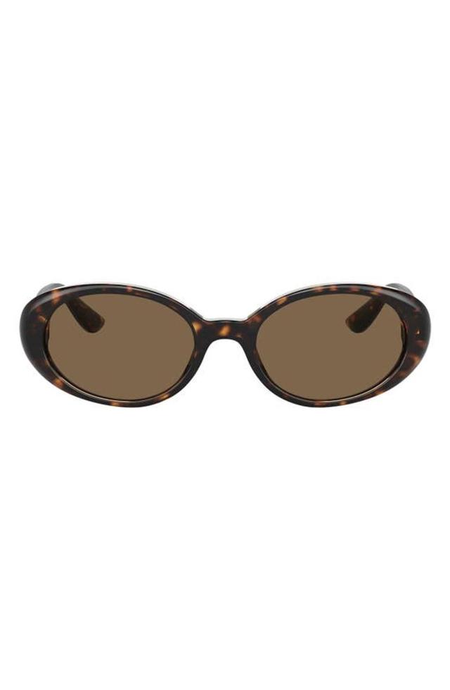 Tortoiseshell-effect Oval-frame Sunglasses In Dark Brown Product Image