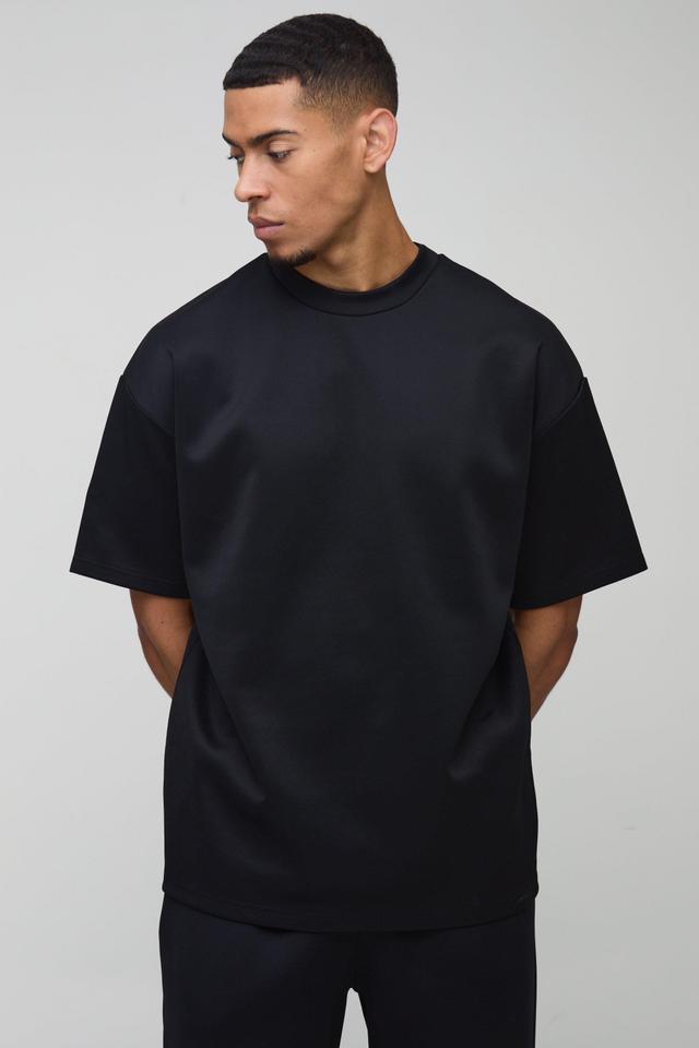 Oversized Extended Neck Scuba T-Shirt | boohooMAN USA Product Image