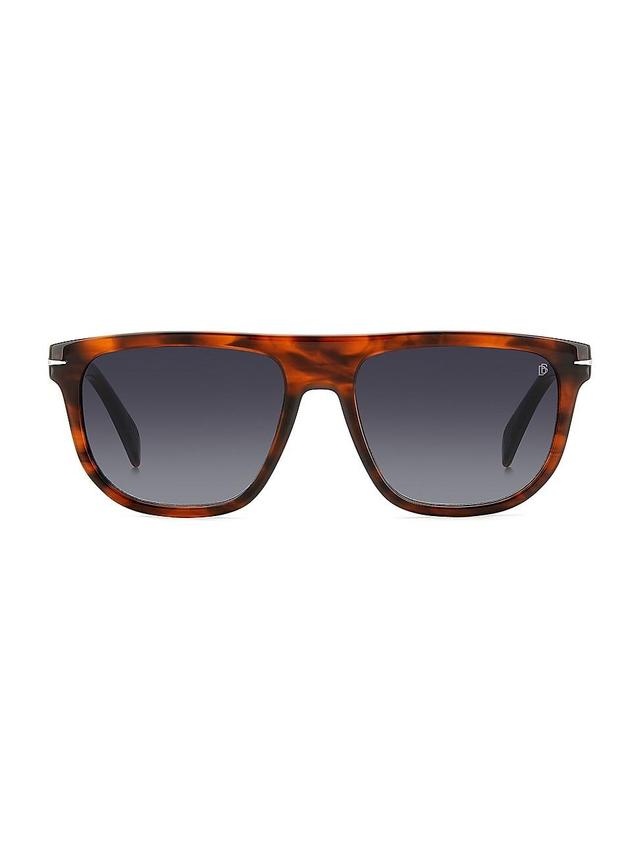 Mens 56MM Flat Top Rectangular Sunglasses Product Image