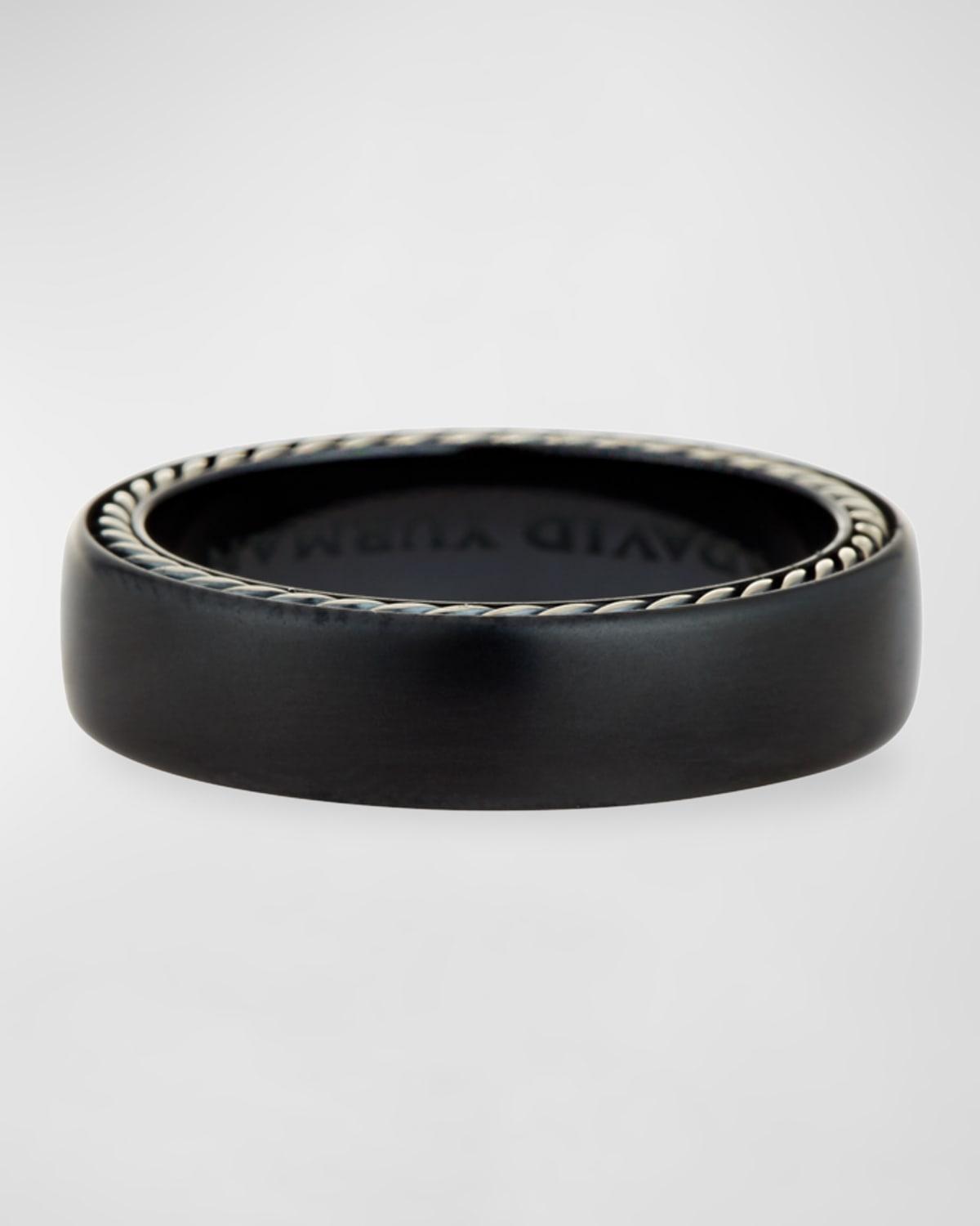 Mens Streamline Band Ring with Black Titanium Product Image