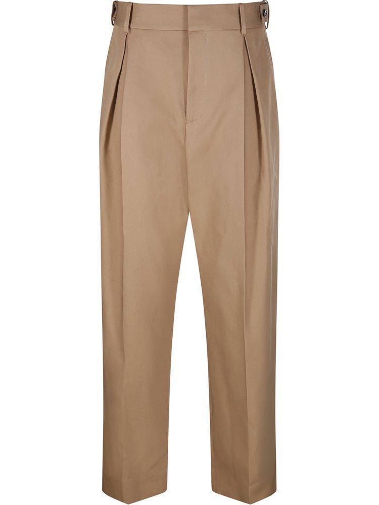 Twill Tapered Trousers In Beige Product Image