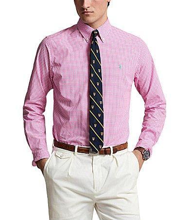 Polo Ralph Lauren Mens Classic-Fit Gingham Stretch Poplin Shirt - Resort Rose Product Image