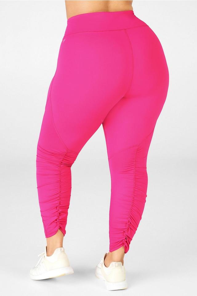 Fabletics Mid-Rise PureLuxe Ruched 7/8 Womens pink Size XXS Product Image