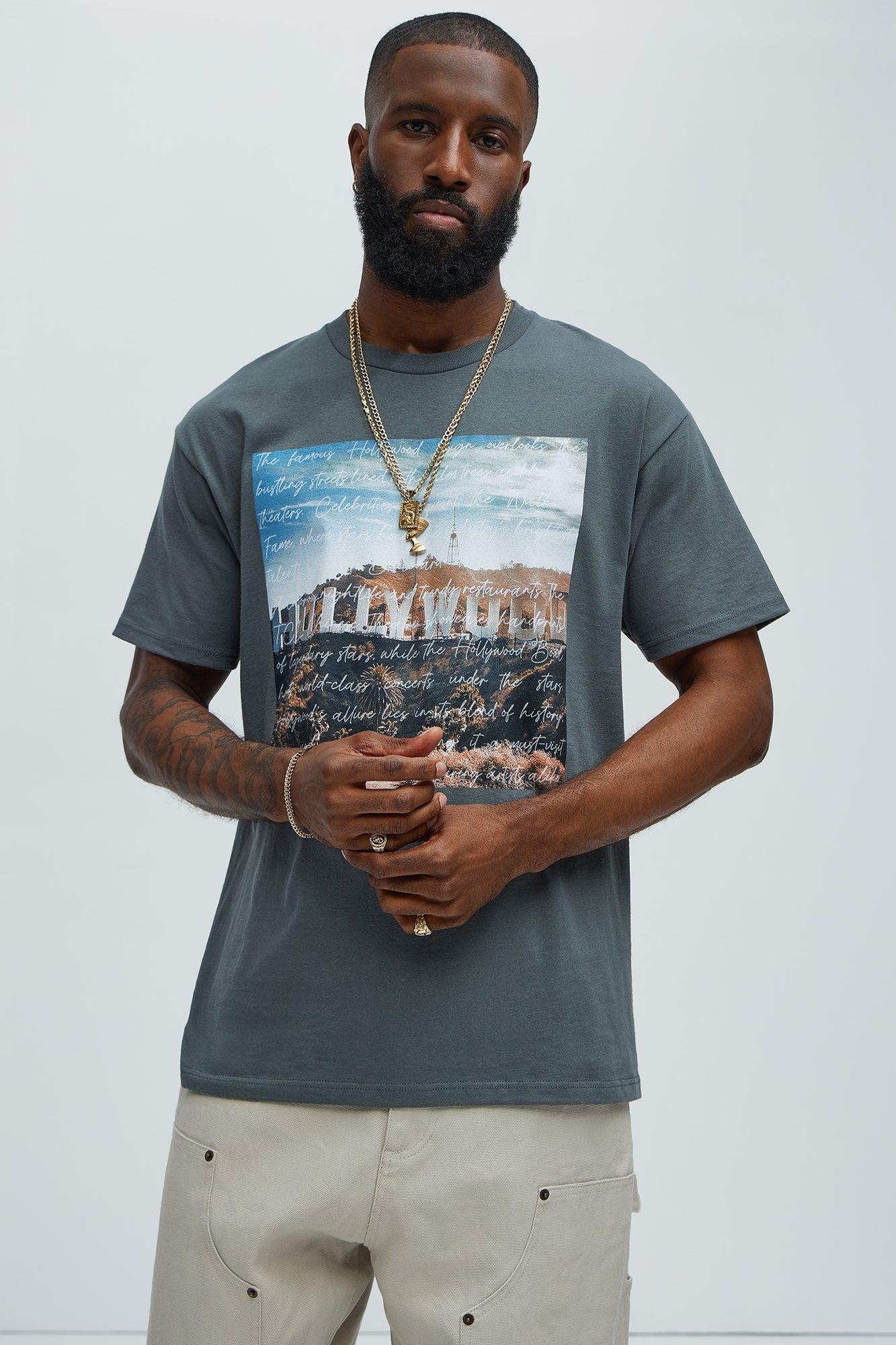 Hollywood Sign Short Sleeve Tee - Grey Product Image