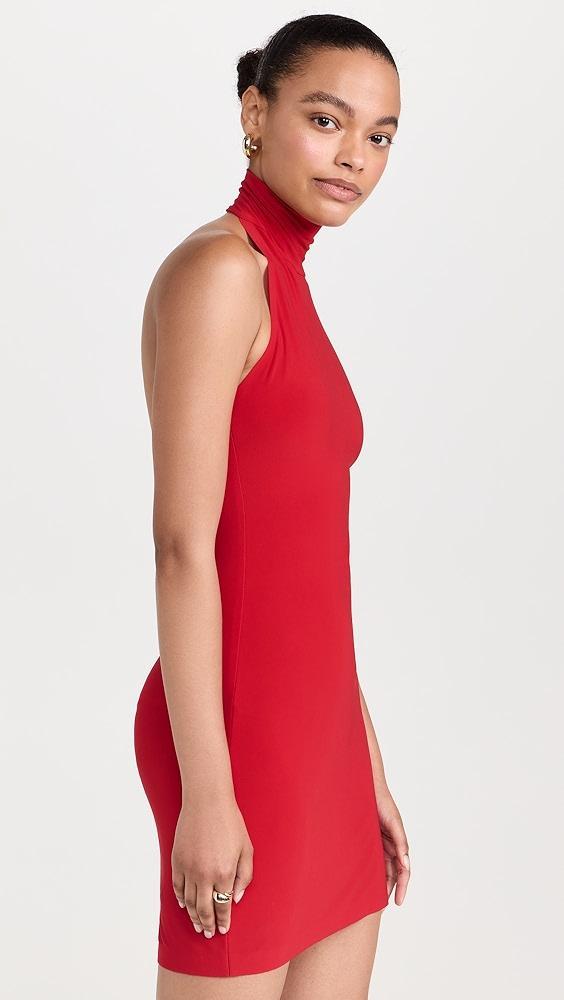 Norma Kamali Haltered Turtle Side Slit Mini Dress | Shopbop Product Image