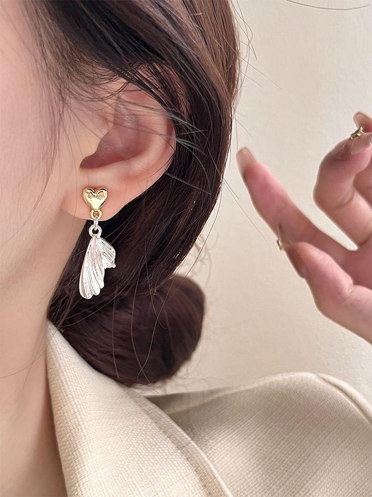 Heart Wings Alloy Drop Earring Product Image