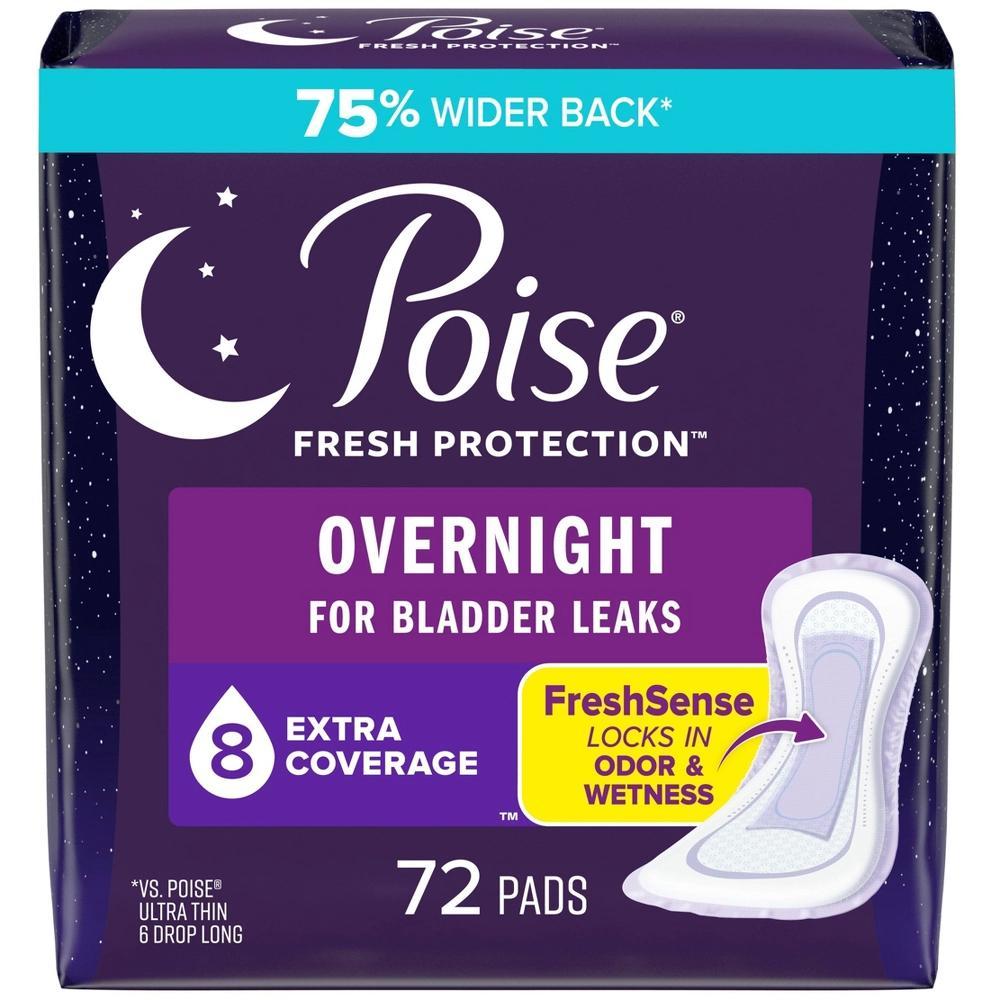 Poise Postpartum Incontinence Bladder Control Pads for Women - Overnight Absorbency - 72ct Product Image