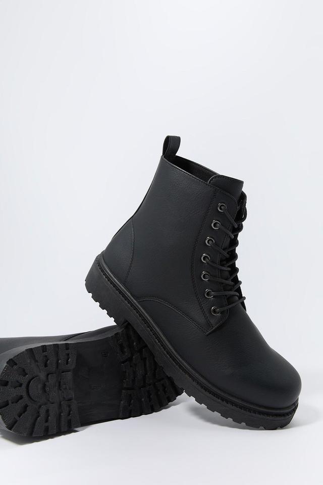 Faux Leather Lace Up Boot Male Product Image