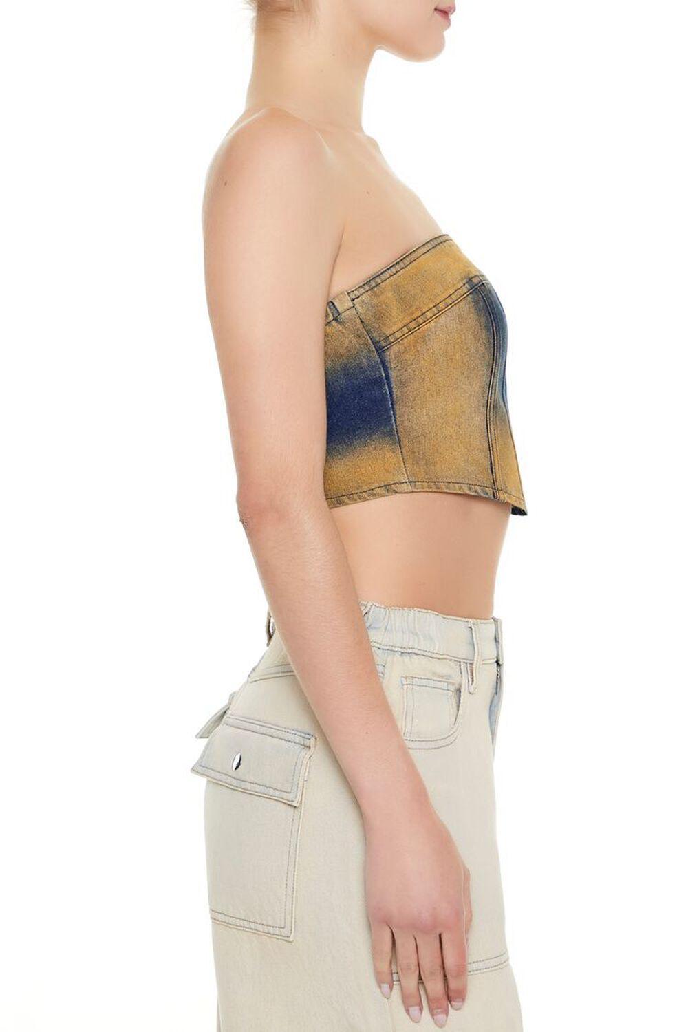 Sandblasted Denim Tube Crop Top | Forever 21 Product Image