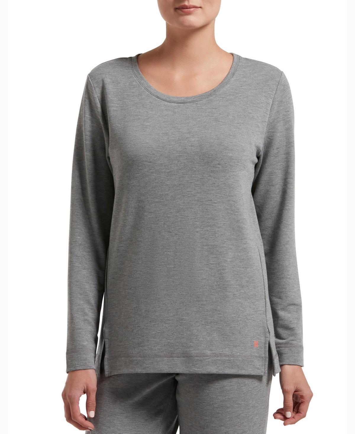 Hue Solid Long Sleeve Lounge T-Shirt Product Image