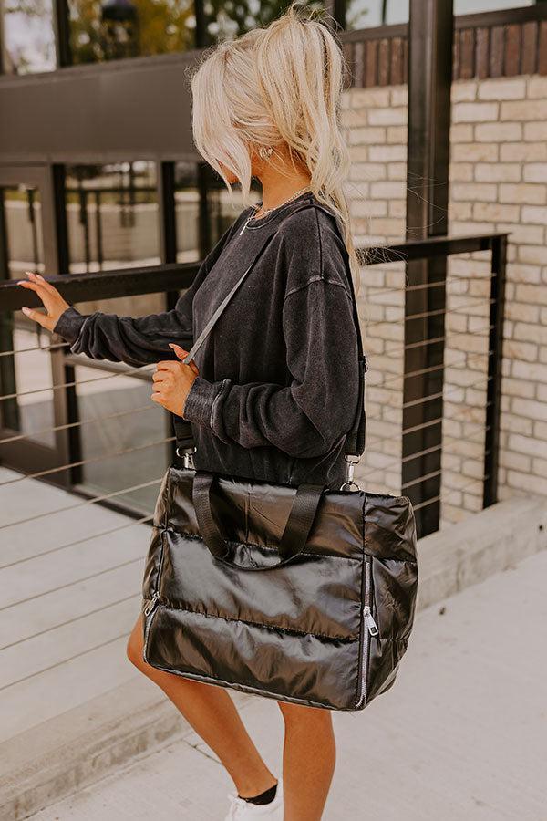 Weekend Getaway Puffer Tote in Black Product Image