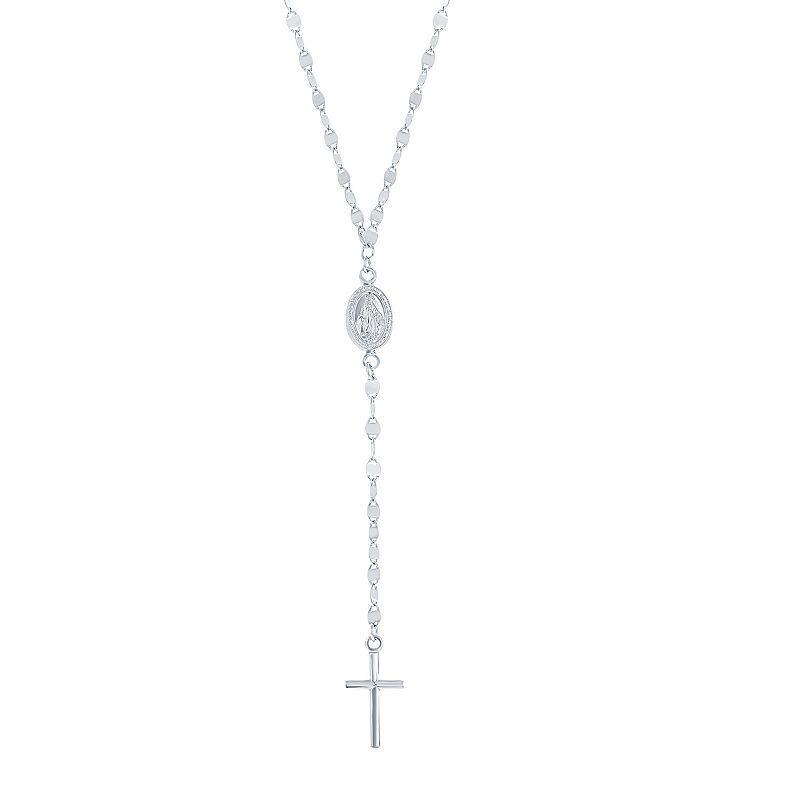 Layered Rosary Necklace, Womens Sterling Silver Product Image