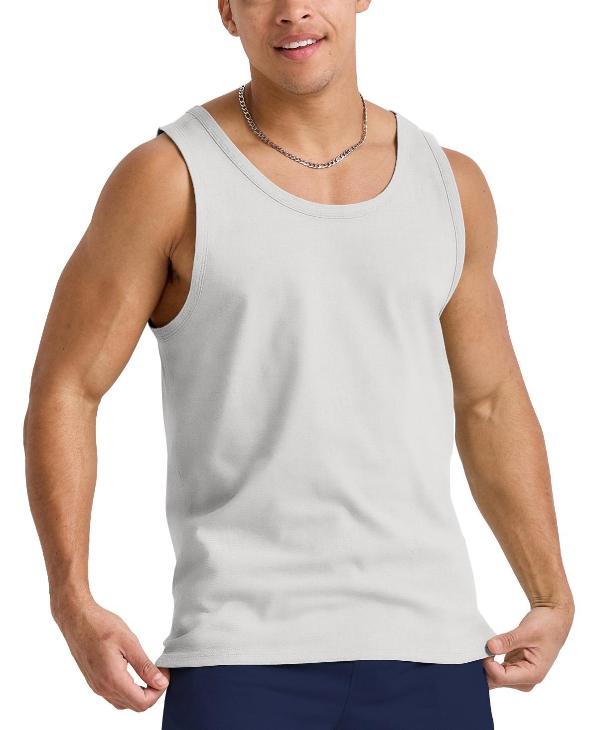 Mens Hanes Originals Tri-blend Tank Grey Product Image