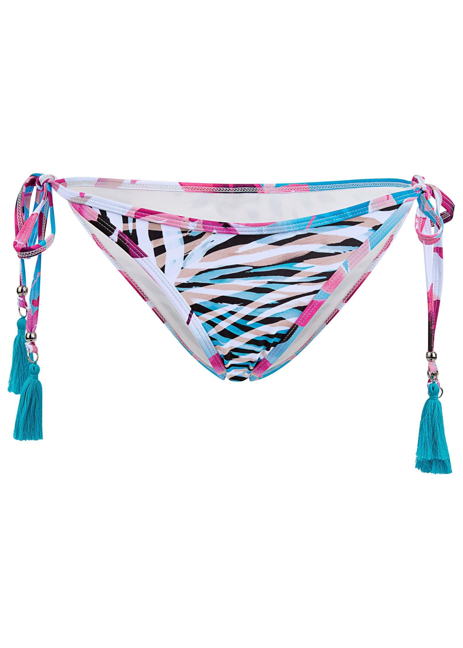 Tassel Tie Side Bottom  - Lush Zebra Product Image