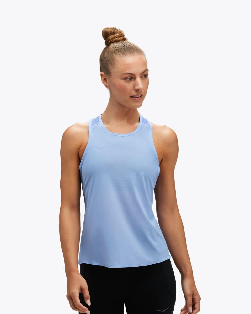 HOKA Womens Airolite Run Tank Top in Mirage, Size XL Product Image