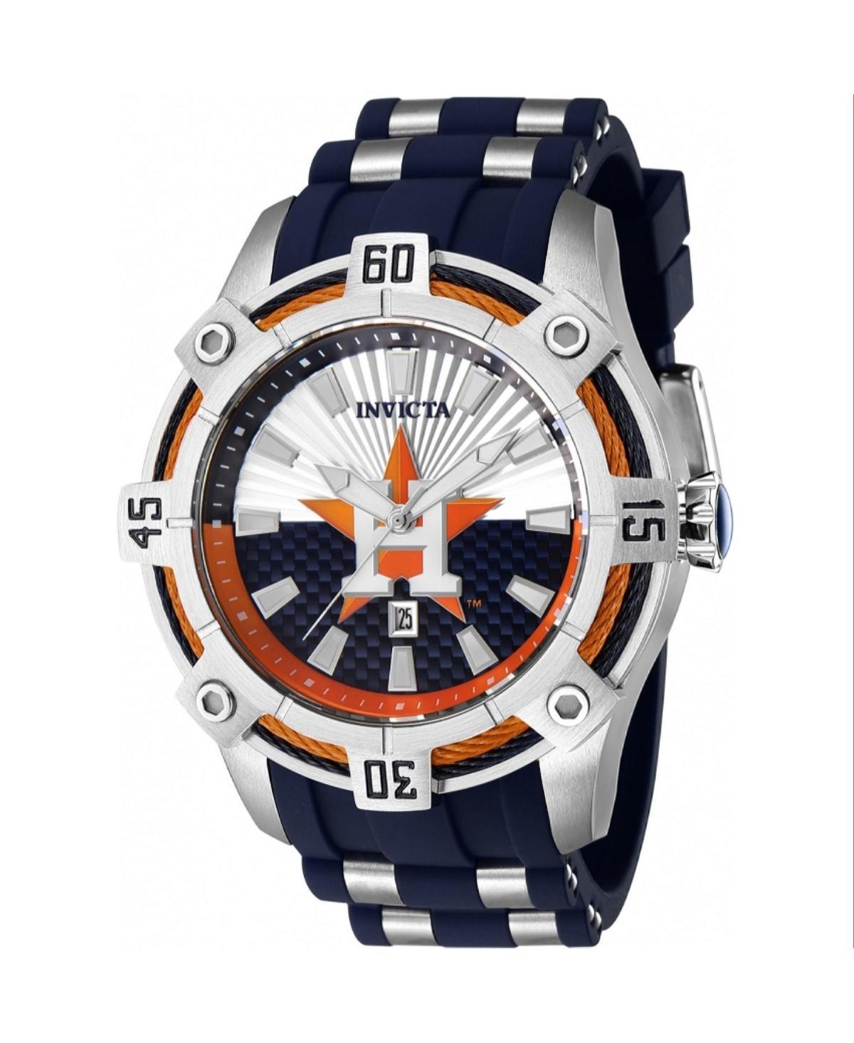 Invicta Mens 43269 Mlb Houston Astros Quartz Multifunction Blue, White, Silver, Orange Dial Watch - Black Product Image